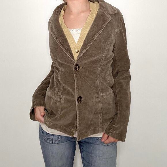 Y2k faded glory grayish brown corduroy blazer - Picture 2 of 8
